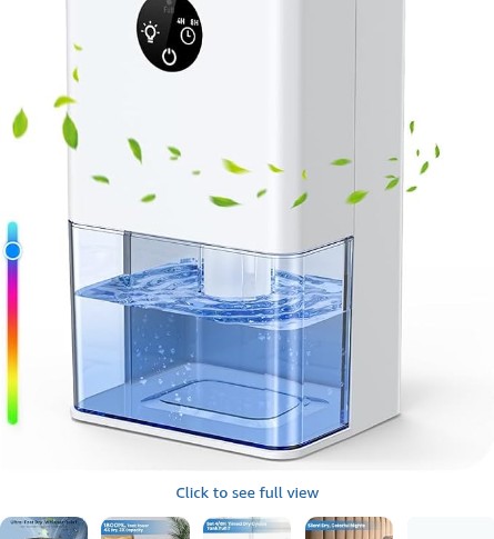 Dehumidifier for Home 22.5W, 1800ML Electric Dehumidifiers 400ML/Day Auto Off 4/8H Timer Auto Defrost Ultra Quiet 7 Color LED Portable Drying Clothes Bedroom, Bathroom, Wardrobe, RV